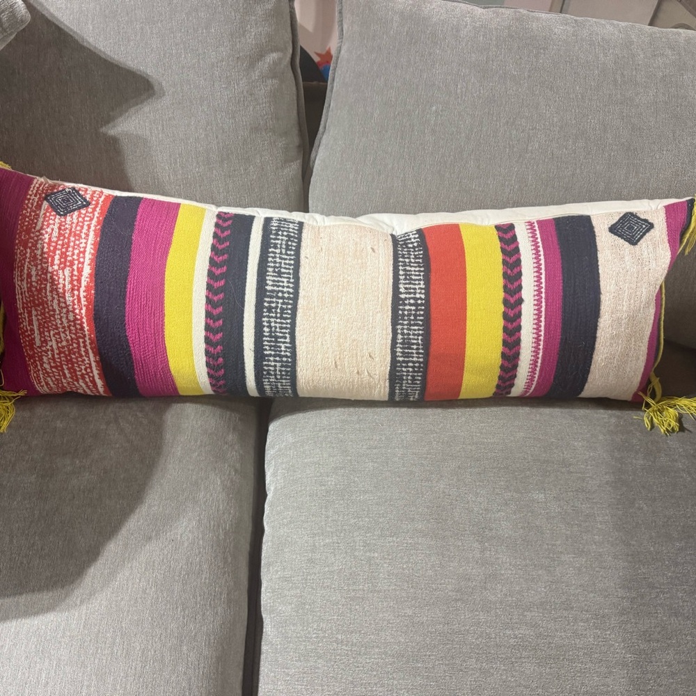 Handwoven Multicolor Striped Lumbar Pillow - Target